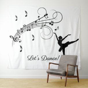 Tenture Danseuse de ballet dansant sur la musique Ajouter 