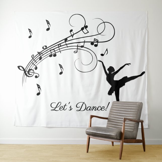 Tenture Danseuse de ballet dansant sur la musique Ajouter  (En situation (horizontale))