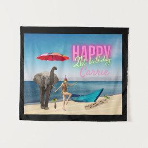 Tenture Danseuse vintage 21e anniversaire Table d'art modi