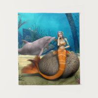 Dauphine sirène rêveuse Art de fantaisie sous-mari