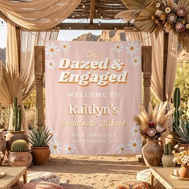 Tenture Déboussolée & Fiancée Fête de Fiançailles Groovy d (Créateur téléchargé)