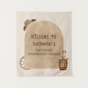 Tenture Décor d'anniversaire de cow-boy western rustique