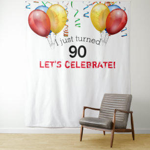 Tenture Décor de ballons pour 90e anniversaire, accessoire