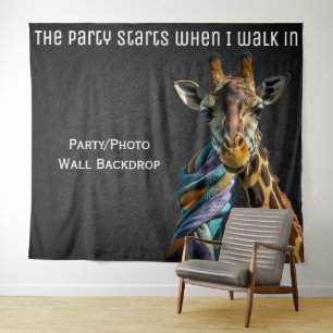 Tenture Décor de fête amusant Fond girafe pour photos