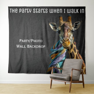 Tenture Décor de fête amusant Fond girafe pour photos