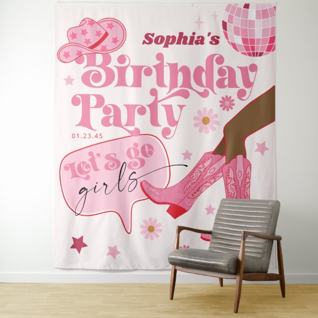 Tenture Décor de fête d'enterrement de vie de jeune fille  (En situation)