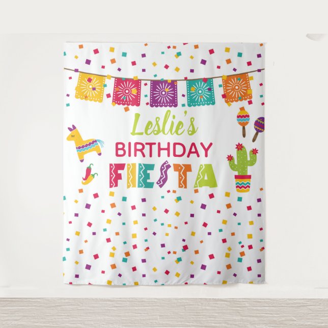 Tenture Décor de fond d'anniversaire - Pinata BL (Devant)