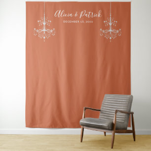 Tenture Décor de fond de mariage avec lustres en terre cui