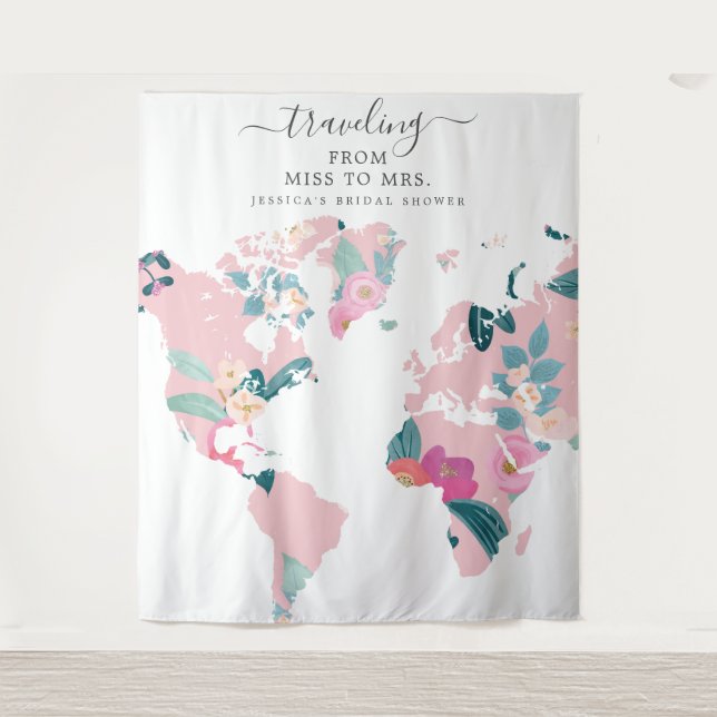 Tenture Décor de fond de mariage de Mademoiselle à Madame (Devant)