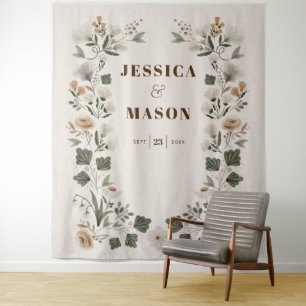 Tenture Décor de fond de mariage moderne boho folk