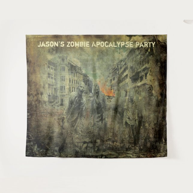 Tenture Décor de fond de photo pour fête d'Apocalypse Zomb (Devant (Horizontal))
