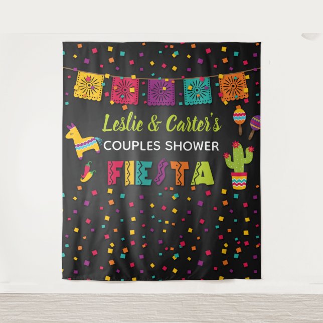 Tenture Décor de fond pour douche de couple Fiesta - Piñat (Devant)
