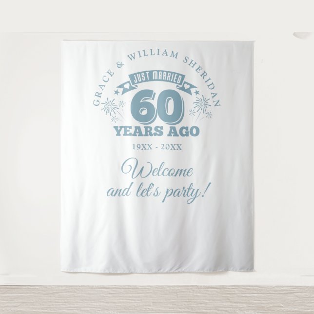 Tenture Décor de fond pour photo de 60e anniversaire de ma (Devant)