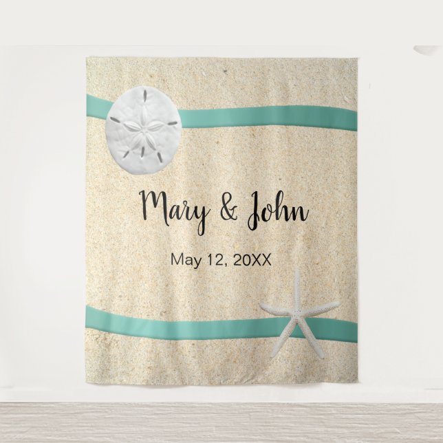 Tenture Décor de fond pour photos de mariage sur la plage  (Devant)