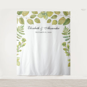 Tenture Décor de mariage avec verdure. Fond de feuillage