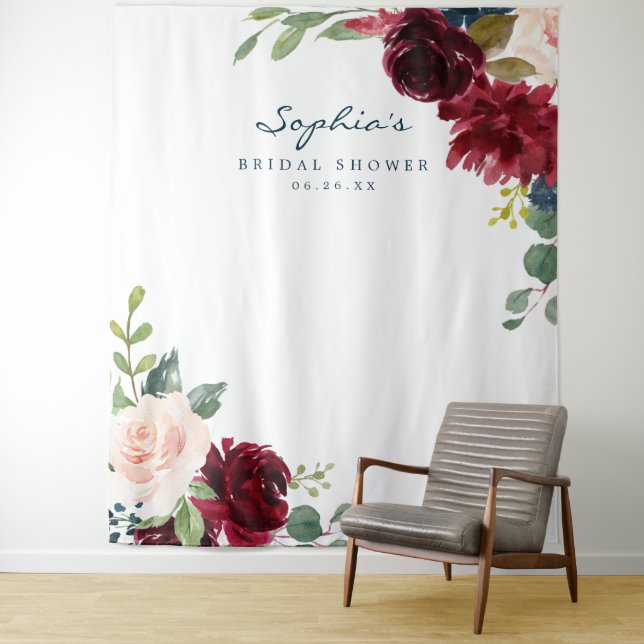 Tenture Décor de mariage naval bordeaux Toile de fond (En situation)