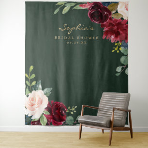 Tenture Décor de mariage naval burgundy pour arrière-plan 