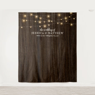 Tenture Décor de mariage rustique avec lumières scintillan