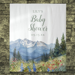 Tenture Décor de photo de douche bébé montagne aquarelle m