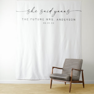 Tenture Décor de toile de fond de fête de mariage drôle El