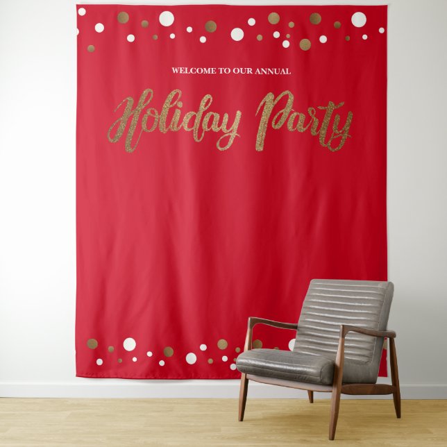 Tenture Décor doré pour fête de Noël d'entreprise sur fond (En situation)