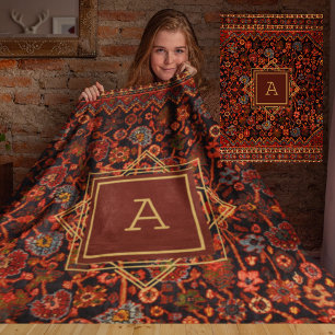 Tenture Décor Maximaliste Monogramme Vintage Motif de tapi