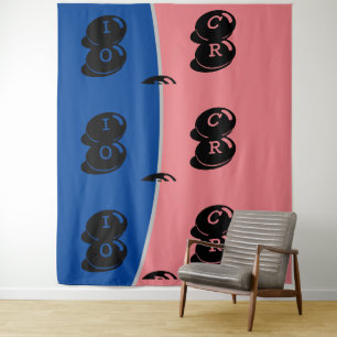 Tenture DECOR_Room CUTE _PINK_BLUE_BLACK_RMDESIGNFLO55