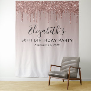 Tenture Décoration de fête d'anniversaire 50 ans paillette