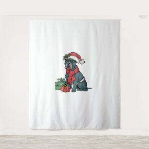 Tenture Décoration de fête Noël Père Noël Cane Corso Chien