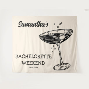 Tenture Décoration de fond de fête de Bachelorette rétro m
