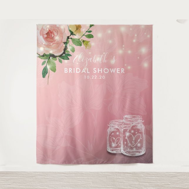 Tenture Décoration de fond pour douche de mariée avec lumi (Devant)