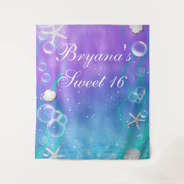 Tenture Décoration de fond pour une fête Sweet 16 Enchanté (Devant)