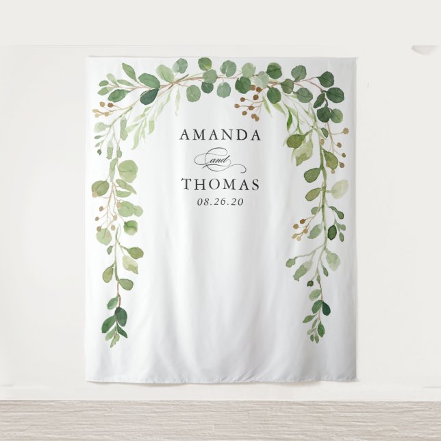 Tenture Décoration de mariage en arche de verdure d'eucaly (Devant)