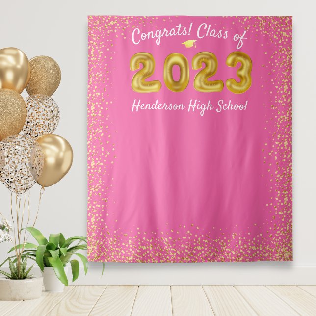 Tenture Décoration de remise de diplômes 2023 Ballons doré (Créateur téléchargé)