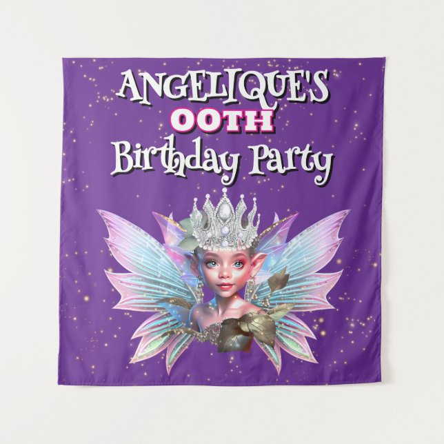 Tenture Décorations violettes de princesse fée pour l'anni (Devant)