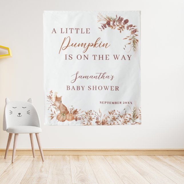 Tenture Decorative Autumn Terracotta Fox Pumpkin (Créateur téléchargé)