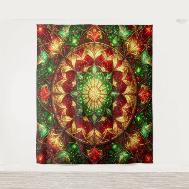 Tenture Decorative Red Green Holiday Backdrop (Devant)