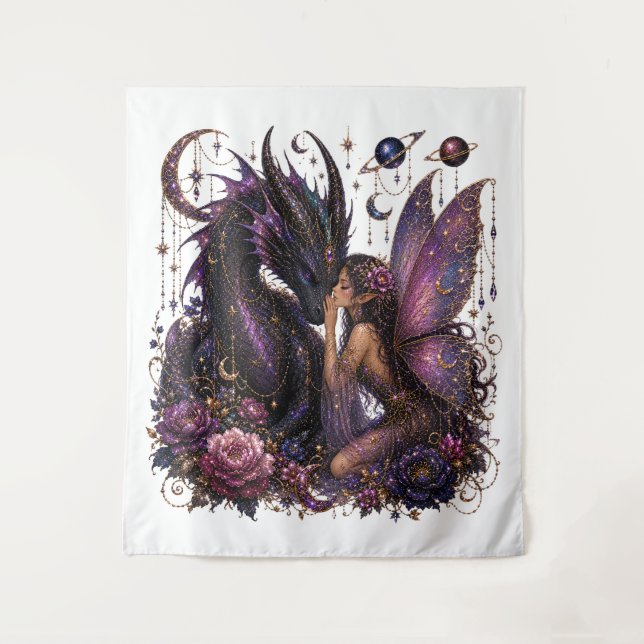 Tenture Déesse du dragon violet enchanté (Devant)