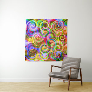 Tenture Défilement Abstraction géométrique pastel