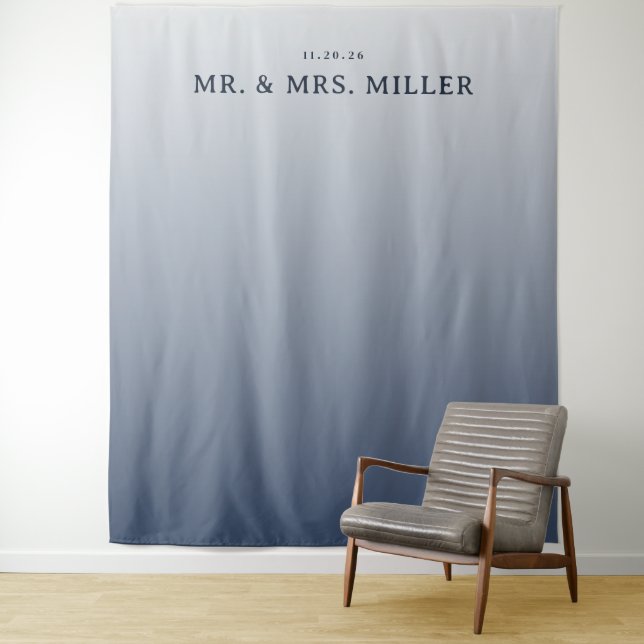 Tenture Dégradé Bleu Serein Minimaliste (En situation)