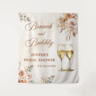 Tenture Déjeuner bohème floral et douche de mariée pétilla