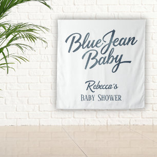 Tenture Denim Bear Clothesline Boy Blue Jean Baby shower