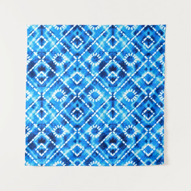 Tenture Denim bleu cravate die texture répéter motif moder (Devant)