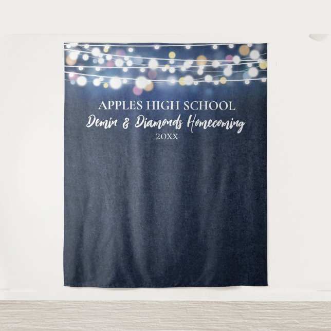 Tenture Denim et Diamonds Photo Contexte Étincelle (Devant)