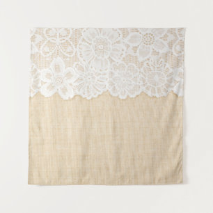 Tenture Dentelle blanche sur la conception du tissu.
