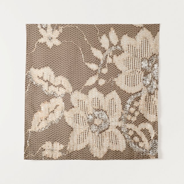 Tenture Dentelle de luxe : Artisanat sur tissu blanc (Devant)