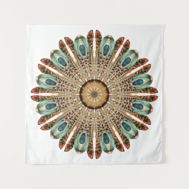 Tenture Dentelles Mandala Aquarelle : Dentelles naturelles (Devant)