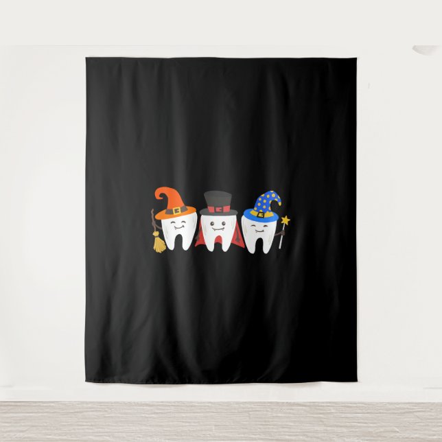 Tenture Dentiste Halloween dents Dentaire (Devant)