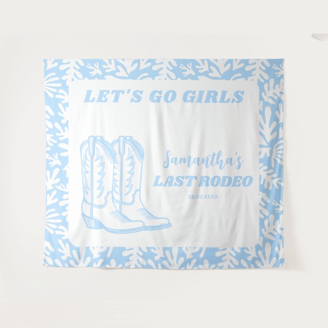 Tenture Dernier Rodéo Cowgirl de l'Ouest Enterrement de Vi (Devant (Horizontal))