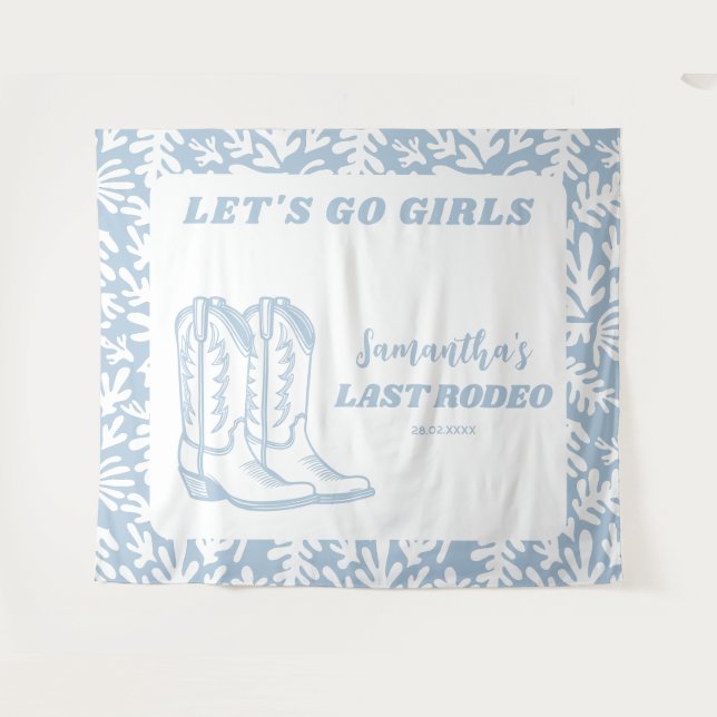 Tenture Dernier Rodeo Western Cowgirl Bachelorette Party (Devant (Horizontal))